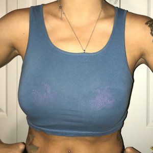 BP Small Blue Cotton Tank Crop Top